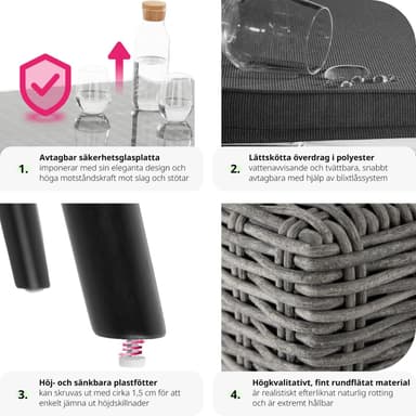 tectake Loungeset med aluminiumram Pula - grå