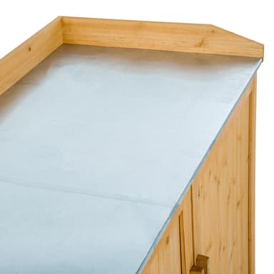 tectake Planteringsbord med underskåp - brun