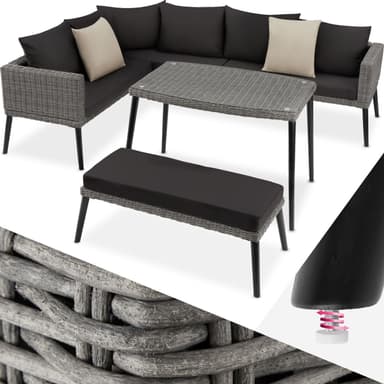 tectake Loungeset med aluminiumram Pula - grå