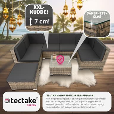 tectake Loungeset Venedig, Loungegrupp i konstrotting - natur