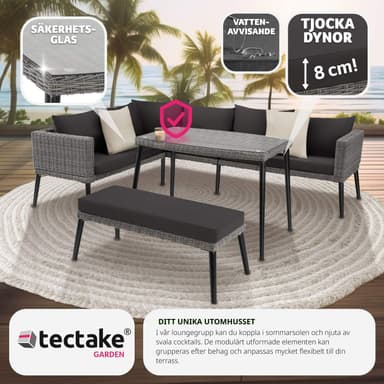 tectake Loungeset med aluminiumram Pula - grå