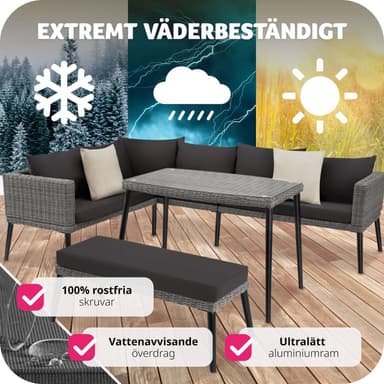 tectake Loungeset med aluminiumram Pula - grå