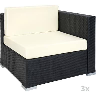 tectake Loungeset Las Vegas i konstrotting - svart
