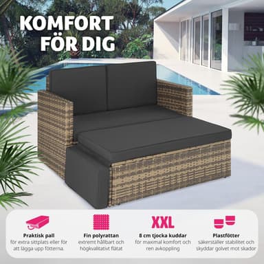 tectake Loungesoffa Korfu - natur