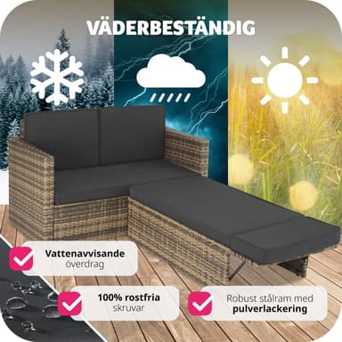tectake Loungesoffa Korfu - natur