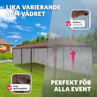 tectake Paviljong Alpstuga, vattentät, UV-beständig - 9 m