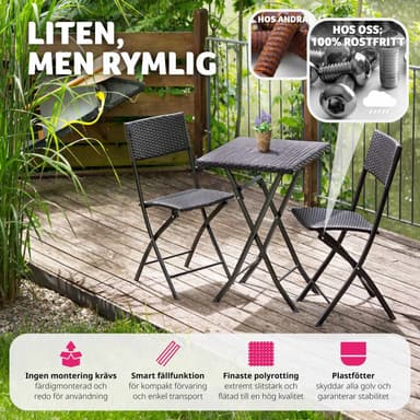 tectake Cafegrupp Trevi i konstrotting - svart