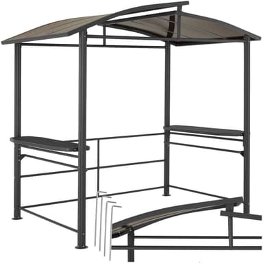 tectake Grillpaviljong Asado 2,4x1,5x2,34m - grå
