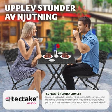tectake Cafegrupp Trevi i konstrotting - svart