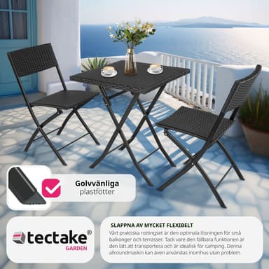 tectake Cafegrupp Trevi i konstrotting - svart