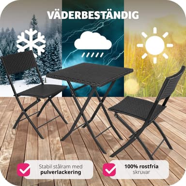 tectake Cafegrupp Trevi i konstrotting - svart
