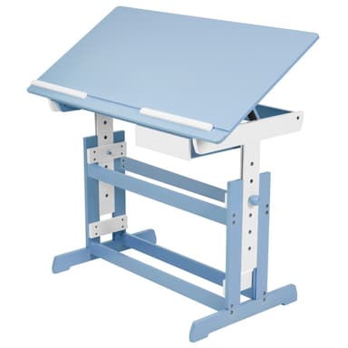 tectake Skrivbord för barn - höjdjusterbart - blå
