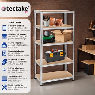 tectake Robust hylla - 180 x 90 x 40 cm, 1250 kg