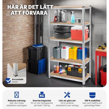 tectake Robust hylla - 180 x 90 x 40 cm, 1250 kg