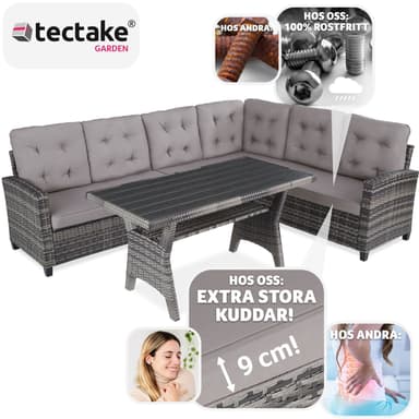tectake Loungeset i rottning Catania - grå