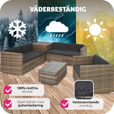 tectake Loungeset Pisa i konstrotting - natur