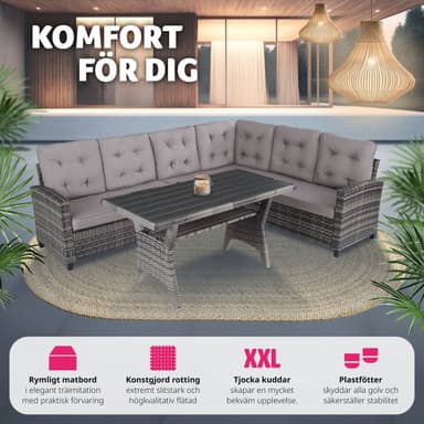 tectake Loungeset i rottning Catania - grå