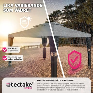tectake Paviljong i konstrotting Mona 3x4m - svart/antracit