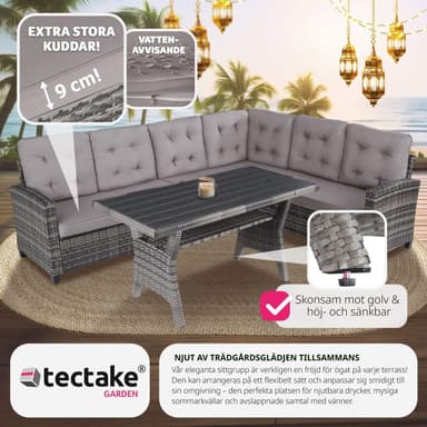 tectake Loungeset i rottning Catania - grå