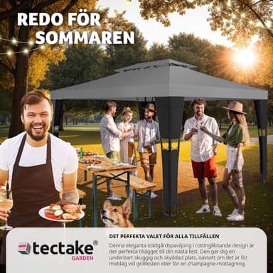 tectake Paviljong i konstrotting Mona 3x4m - svart/antracit