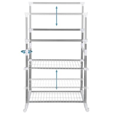 tectake Klädställning 84x42x170 cm - grå