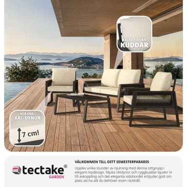 tectake Loungeset Captive med repdesign och aluminiumram - antracit