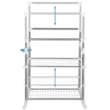 tectake Klädställning 84x42x170 cm - grå