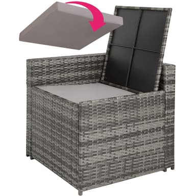 tectake Loungeset Verona i konstrotting - grå