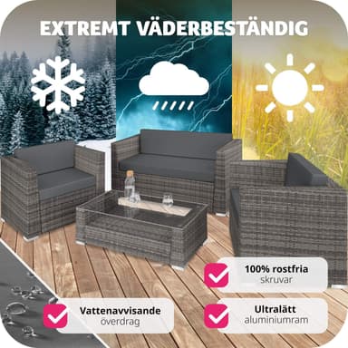 tectake Loungeset München i konstrotting - grå