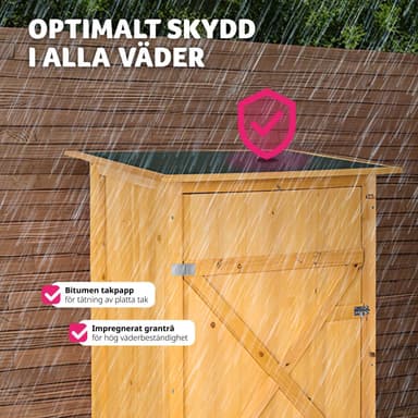 tectake Trädgårdsskåp med platt tak - brun