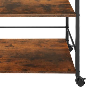 tectake Serveringsvagn Worcester 65x41,5x87cm - Industriellt mörkt trä, rustikt