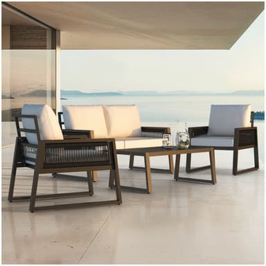 tectake Loungeset Captive med repdesign och aluminiumram - antracit