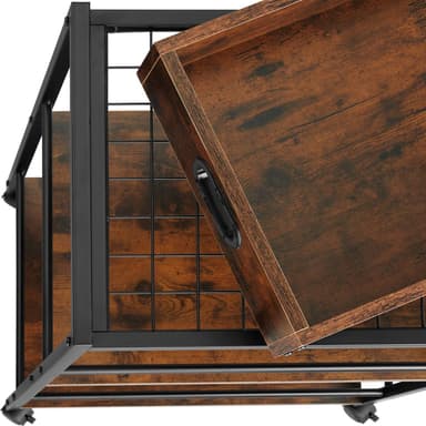tectake Serveringsvagn Worcester 65x41,5x87cm - Industriellt mörkt trä, rustikt