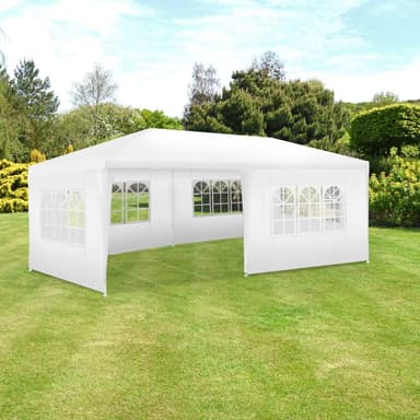 tectake Paviljong Vivara 6x3m med 5 sidopaneler - vit