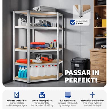 tectake Robust hylla - 180 x 89,5 x 89,5 cm, 875 kg