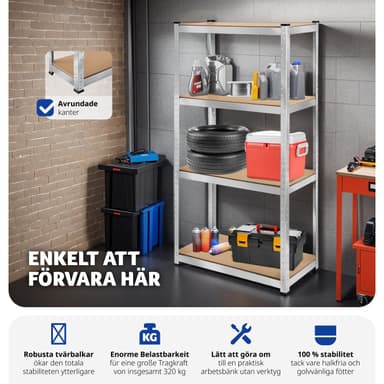 tectake Robust hylla - 160 x 80 x 40 cm, 320 kg