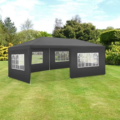 tectake Paviljong Vivara 6x3m med 5 sidopaneler - grå