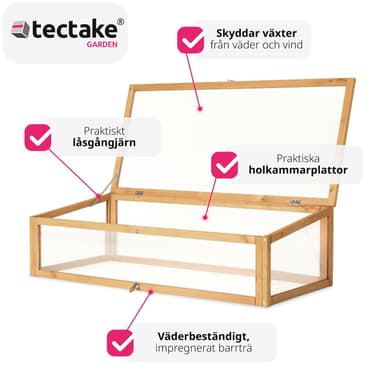 tectake Drivhus-överdel till planteringslåda - brun