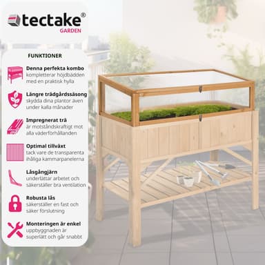 tectake Drivhus-överdel till planteringslåda - brun