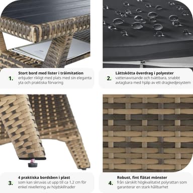 tectake Loungeset i rottning Catania - natur