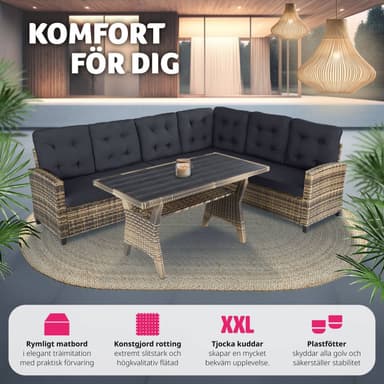 tectake Loungeset i rottning Catania - natur
