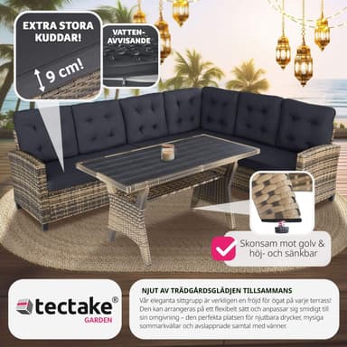 tectake Loungeset i rottning Catania - natur