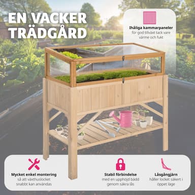 tectake Drivhus-överdel till planteringslåda - brun