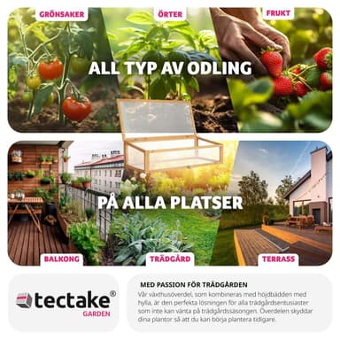 tectake Drivhus-överdel till planteringslåda - brun