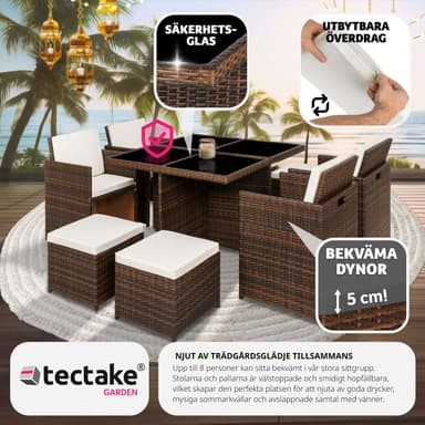 tectake Matgrupp Manhattan i konstrotting - svart/brun