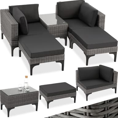 tectake Loungeset Bellaria med aluminiumstomme - grå