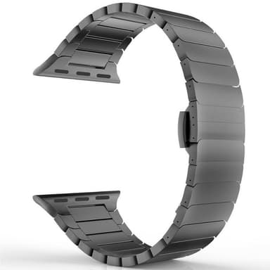 SKALO Metallarmband ""Flat"" Apple Watch Series 4-6 40mm - Svart