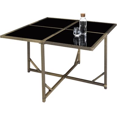 tectake Matgrupp Bilbao i konstrotting 4+4+1 med regnskydd - natur