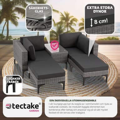 tectake Loungeset Bellaria med aluminiumstomme - grå