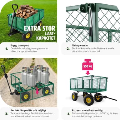 tectake Skrinda med hyllplan max 550 kg - grön
